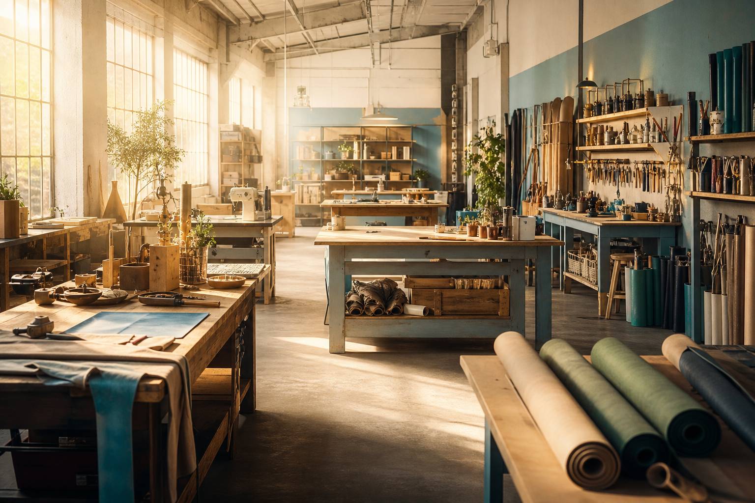 Atelier d'artisanat installé dans un ancien bureau réhabilité