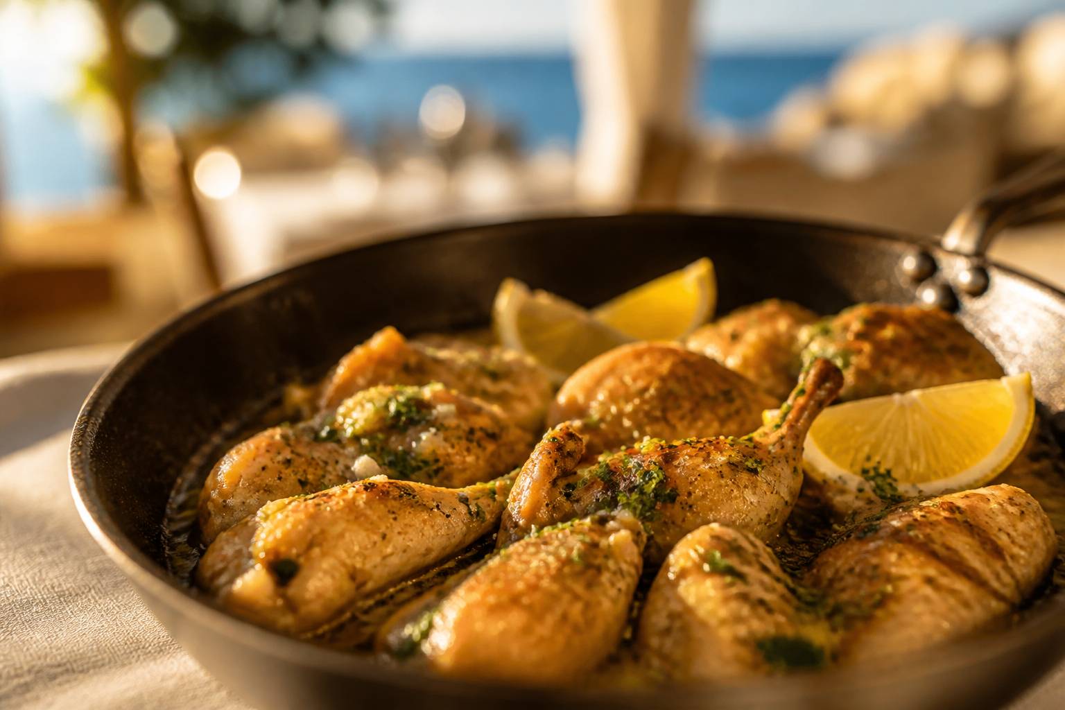 Cuisses de grenouilles dorées à la poêle avec ail et persil