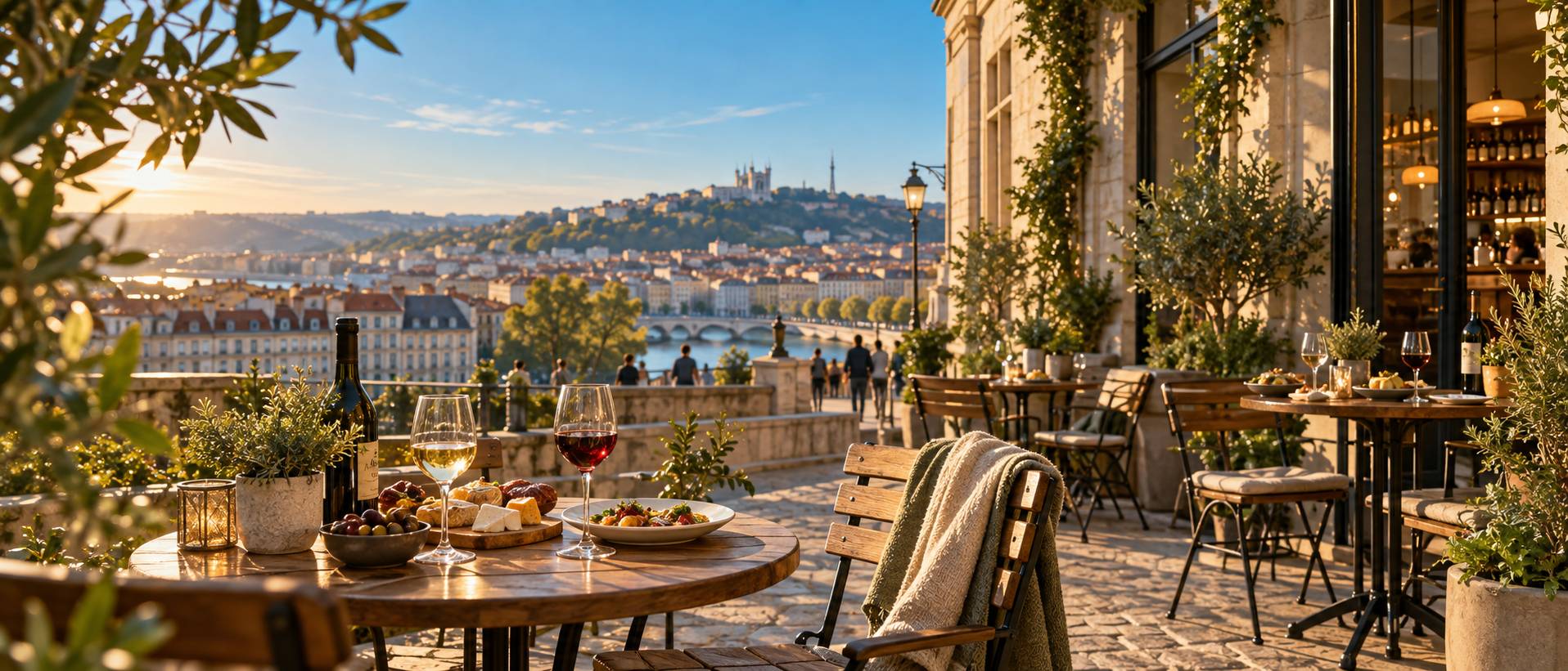 Illustration éditoriale du sujet : À la découverte des bars à vin incontournables de Lyon